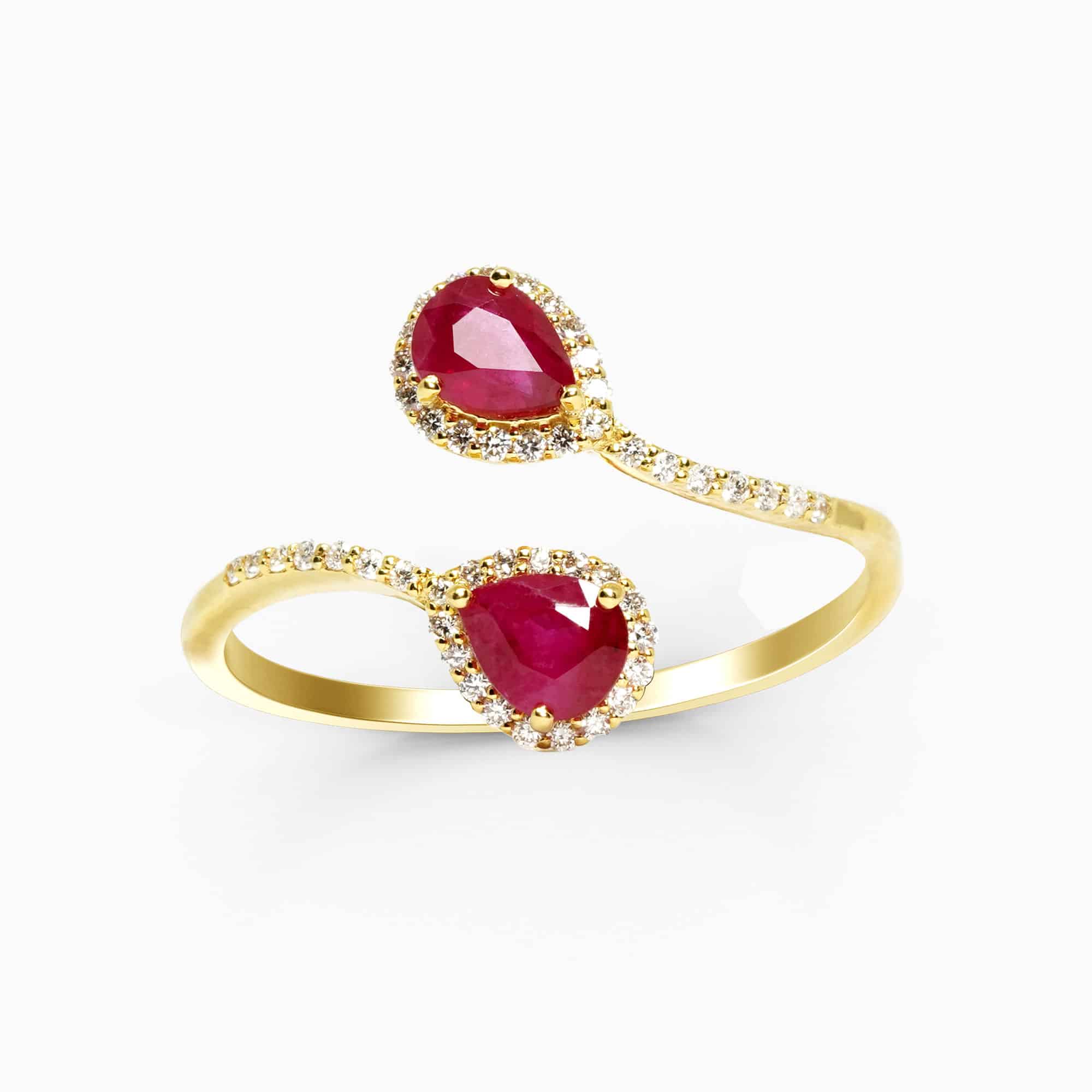 Caitlin Ring with Diamond and Ruby